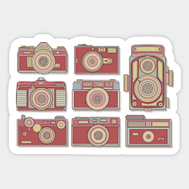 Red Classic Camera Sticker by milhad